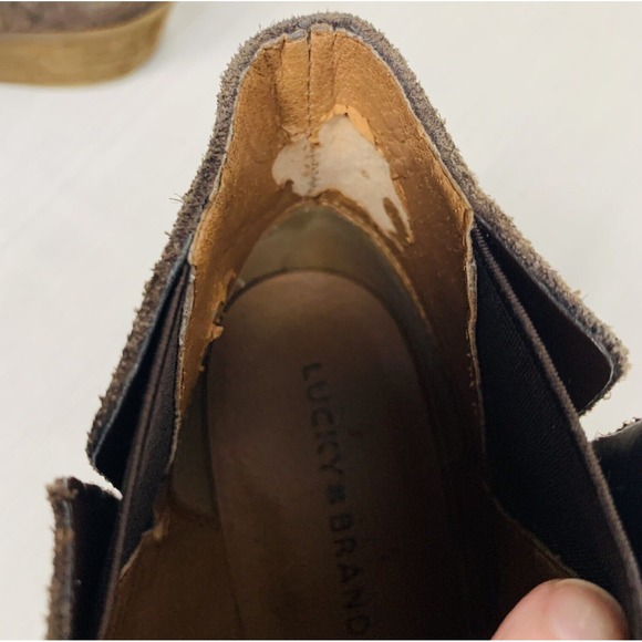 Lucky Brand‎ Woman's Benissa Suede Ankle Bootie Brown 7M - Picture 9 of 13